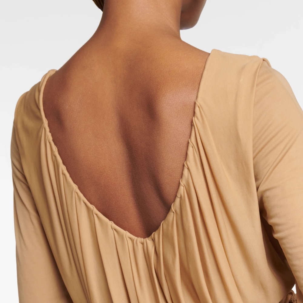 Saint Laurent Drapped Mini Dress Beige - Picture 5 of 7